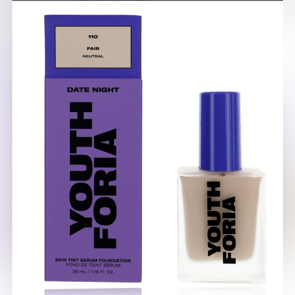 110 Fair Nuetral NIB Date Night Skin Tint Serum Foundation By Youth Foria